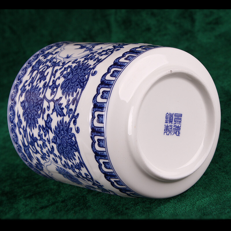 苗苗紅 景德鎮(zhèn)青花瓷茶杯帶蓋 辦公家用陶瓷水杯子茶具 NZ 款2 青花喜上眉梢杯