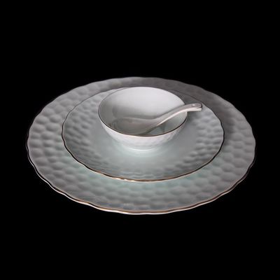 廠家直銷 *酒店陶瓷餐具 酒店擺臺 龍泉水立方加金(青)