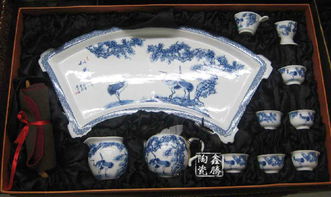 青花功夫茶具,居家禮品套裝茶具,青花山水陶瓷茶具價(jià)格 廠家 圖片